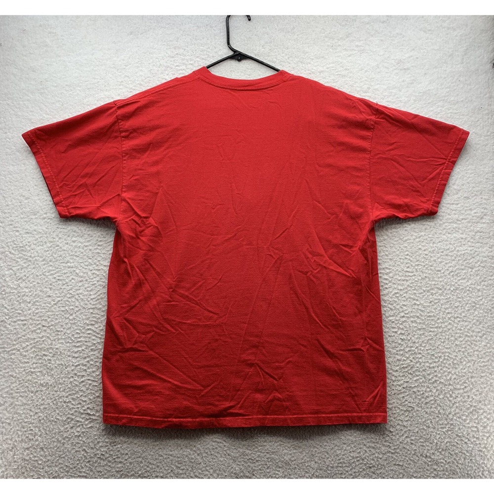 VTG Hanes Beefy T-Shirt Adult XL X-Large Pringles Man Superhero Chips Snacks Red - Picture 8 of 14